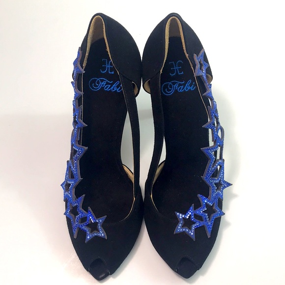 Fabi Italian black suede peep toe heels, size 37.5/6.5, unworn - Picture 10 of 15